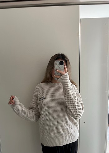 Bershka Man Krem Kazak - Görsel 4