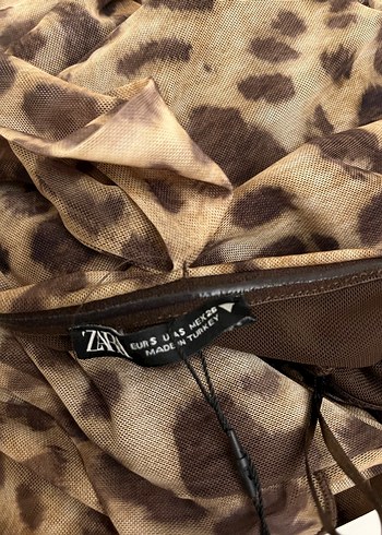 Zara etiketli leopar mini elbise - Görsel 4