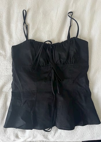 ZARA fiyonklu siyah üst - Görsel 3