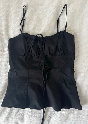 ZARA fiyonklu siyah üst - Görsel 4