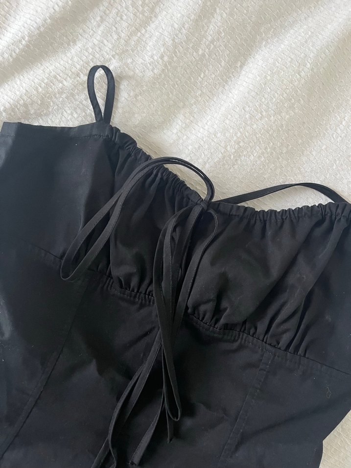 ZARA fiyonklu siyah üst - Görsel 5