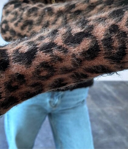 m Beden kahverengi Renk Zara muadil leopar hırka