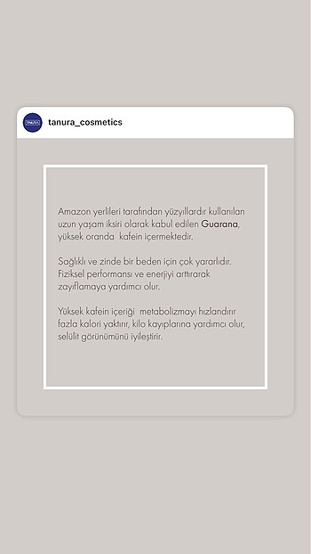 50 Beden Tanura guarana özlü kahve yağ yakıcı