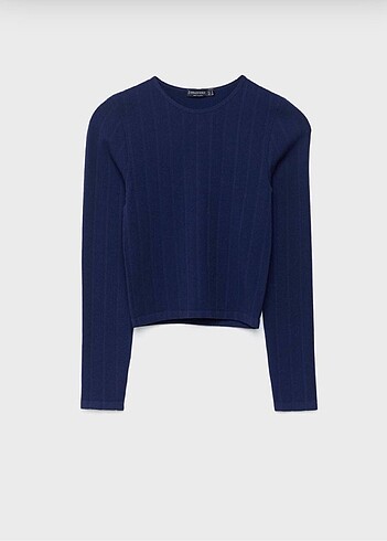 xs Beden lacivert Renk Stradivarius crop