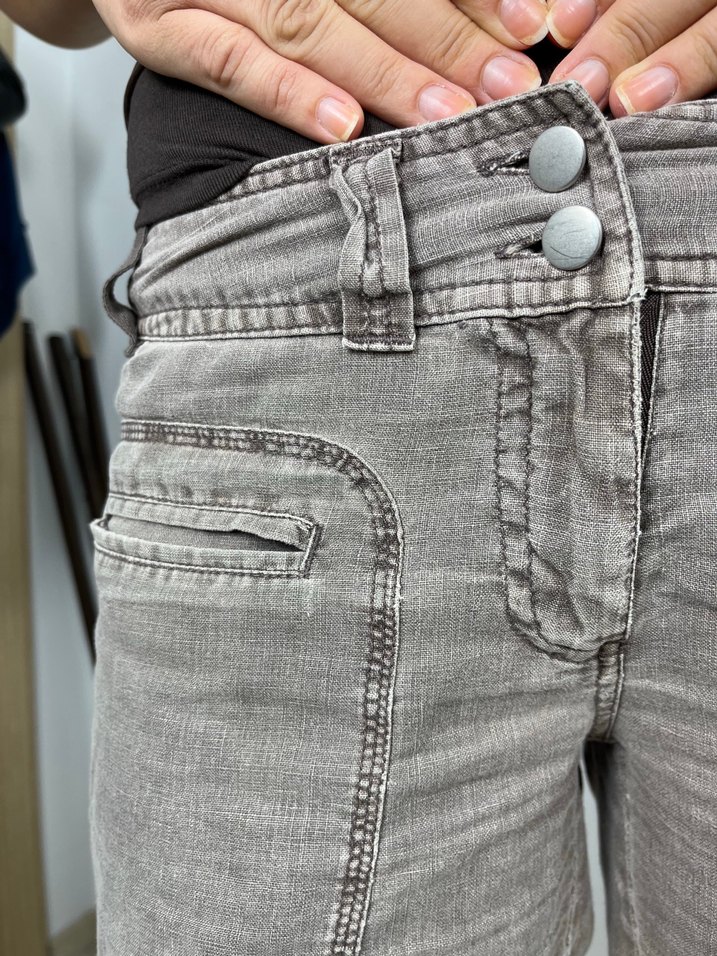 Gri  Kamuflaj kargo Kadın Pantolon - Görsel 4