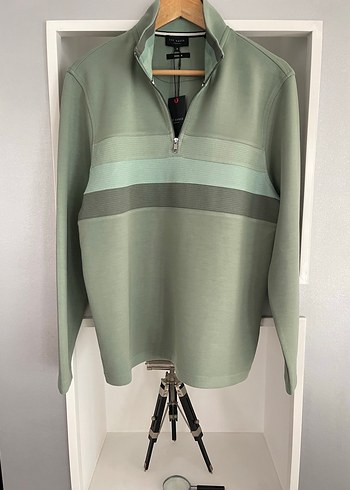 Erkek Yarım Fermuarlı Yüksek Yaka Sweatshirt - Görsel 5