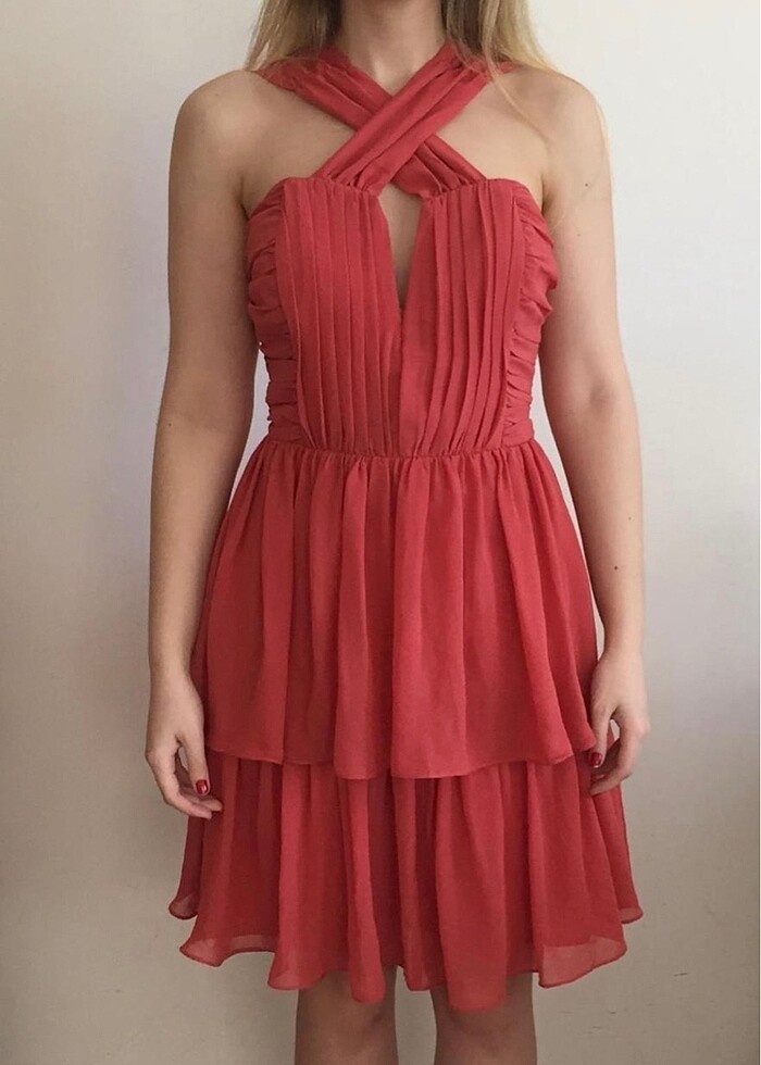 H&M Elbise şifon midi boy - Görsel 2