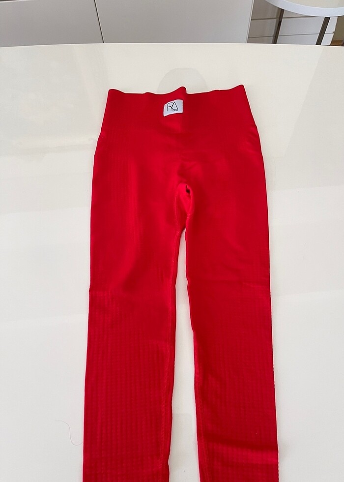 Likralı tayt kırmızı renk 36/38 beden - Görsel 3