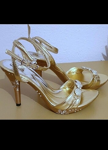 Gold abiye ayakkabı 