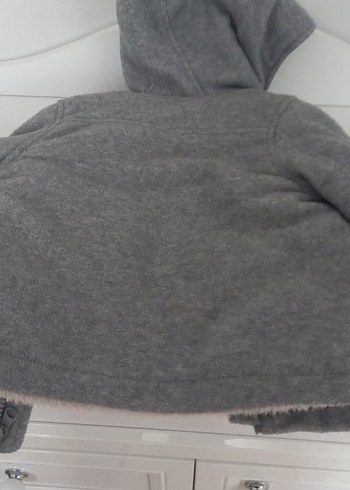 Erkek Çocuk Gri Düğmeli Sıcak Mont - Görsel 2