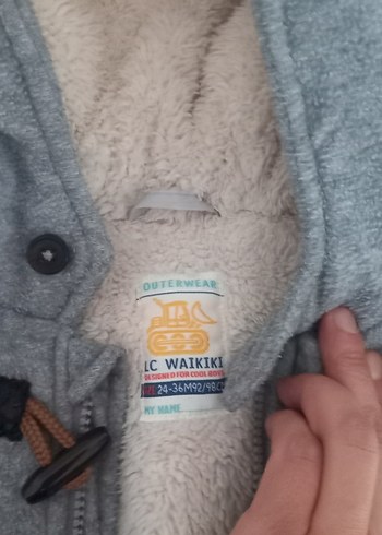 Erkek Çocuk Gri Düğmeli Sıcak Mont - Görsel 3