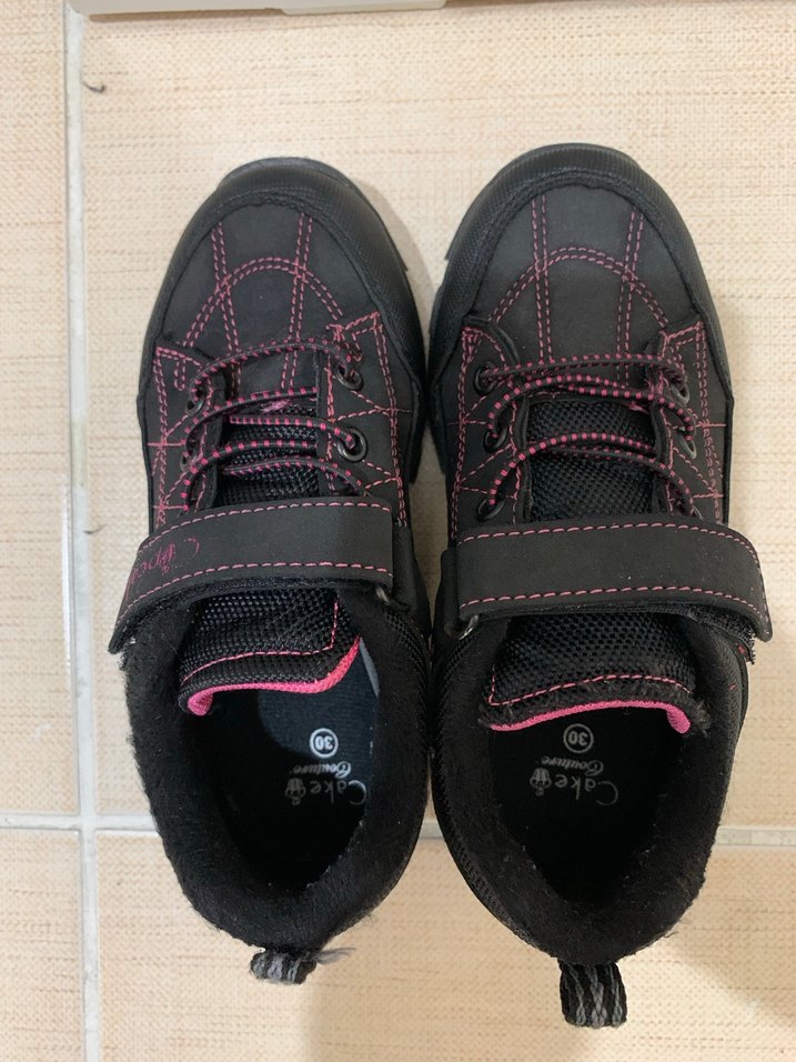 Kız Çocuk Siyah-Pembe Cırtlı Spor Ayakkabı - Görsel 4