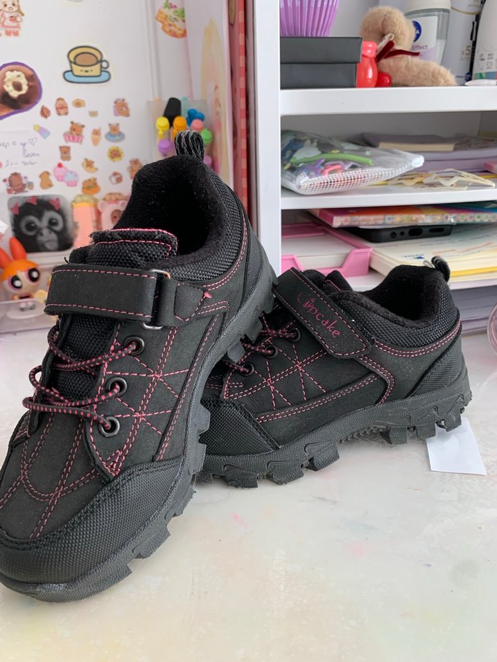 Kız Çocuk Siyah-Pembe Cırtlı Spor Ayakkabı - Görsel 2