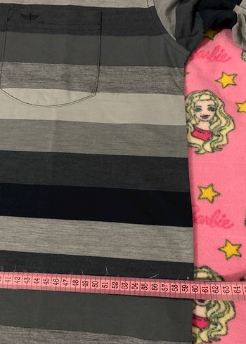 Gri Çizgili Uzun Kollu Polo Tişört - Görsel 7