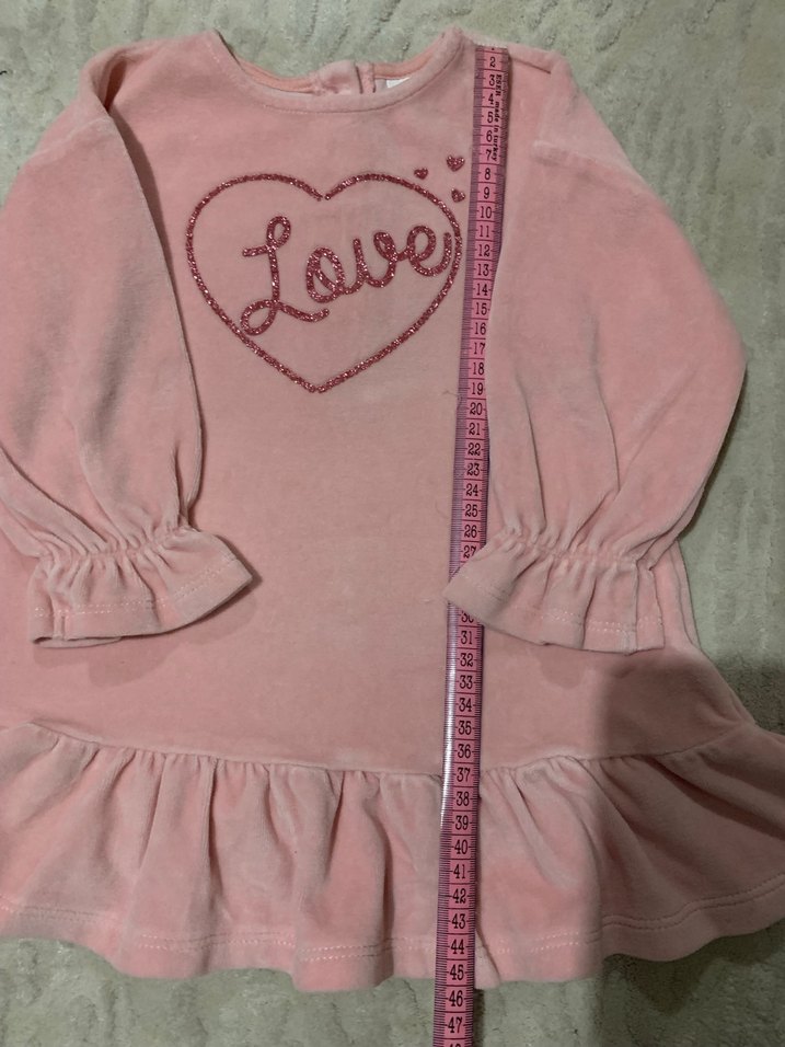 Pembe Uzun Kollu Kız Çocuk Elbise - Görsel 5