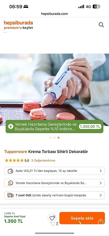 Tupperware krema torbası