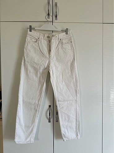 36 Beden beyaz Renk Mango mom jean