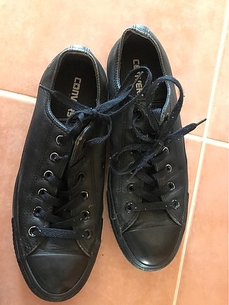 40 Beden Siyah deri spor ayakkabı