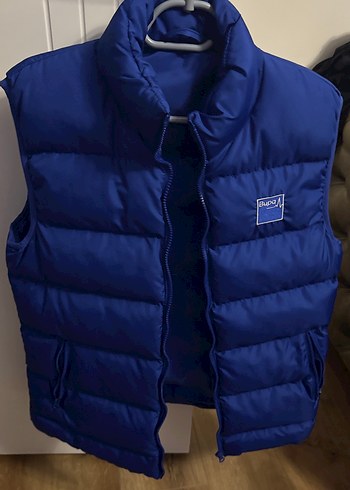 Erkek Saks Mavisi Fermuarlı Yelek - Görsel 3