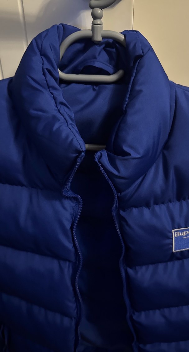 Erkek Saks Mavisi Fermuarlı Yelek - Görsel 2