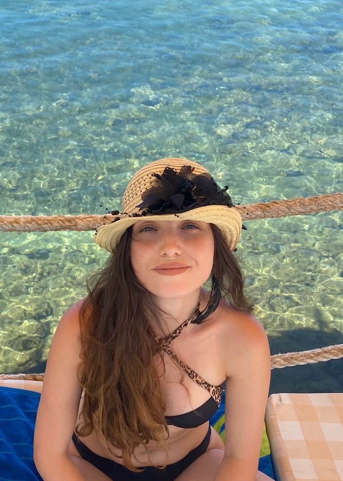 Bej Fırfırlı Bohem Kadın Şapka - Görsel 4