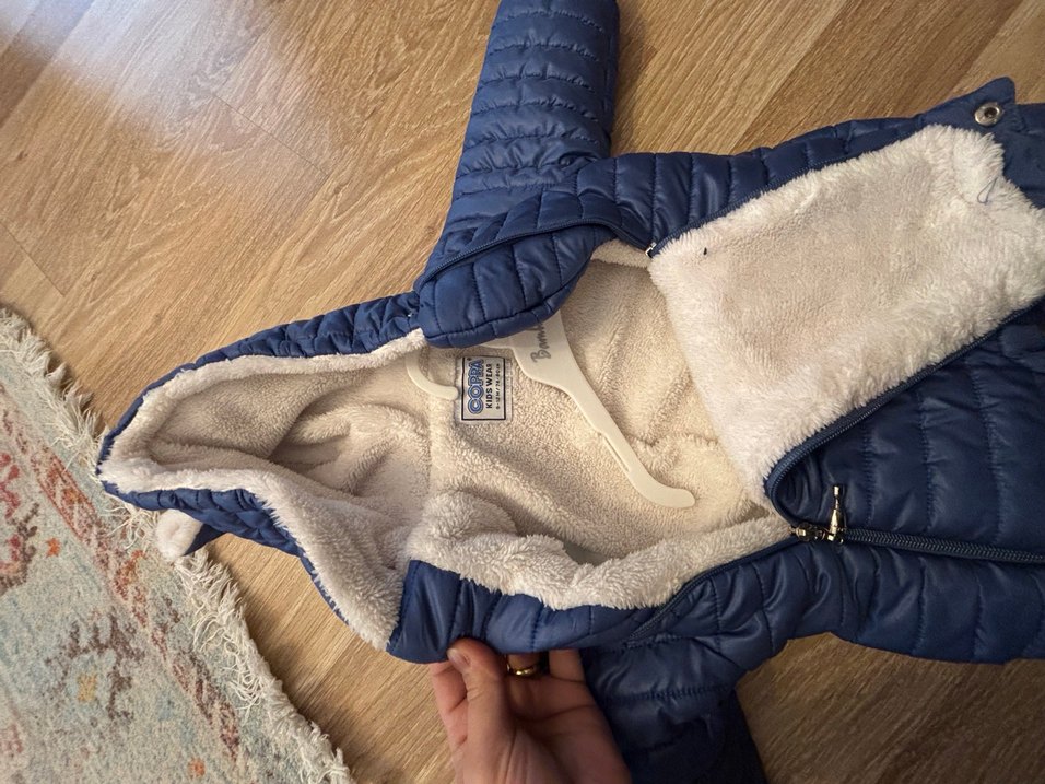 Koyu Mavi Kürklü Bebek Tulumu - Görsel 2