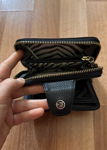 Siyah Deri Fermuarlı Cüzdan makmazel markasi - Görsel 4