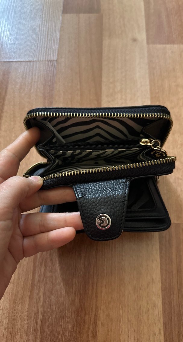 Siyah Deri Fermuarlı Cüzdan makmazel markasi - Görsel 4