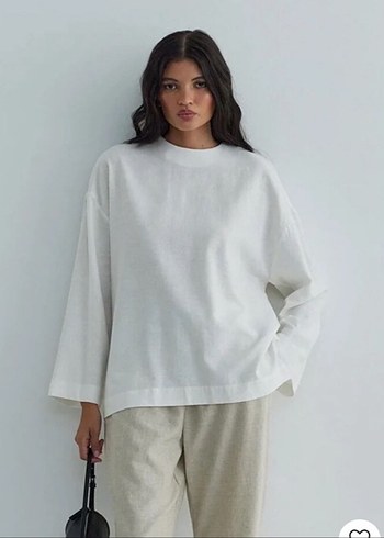 Suud Collection keten bluz tunik gömlek