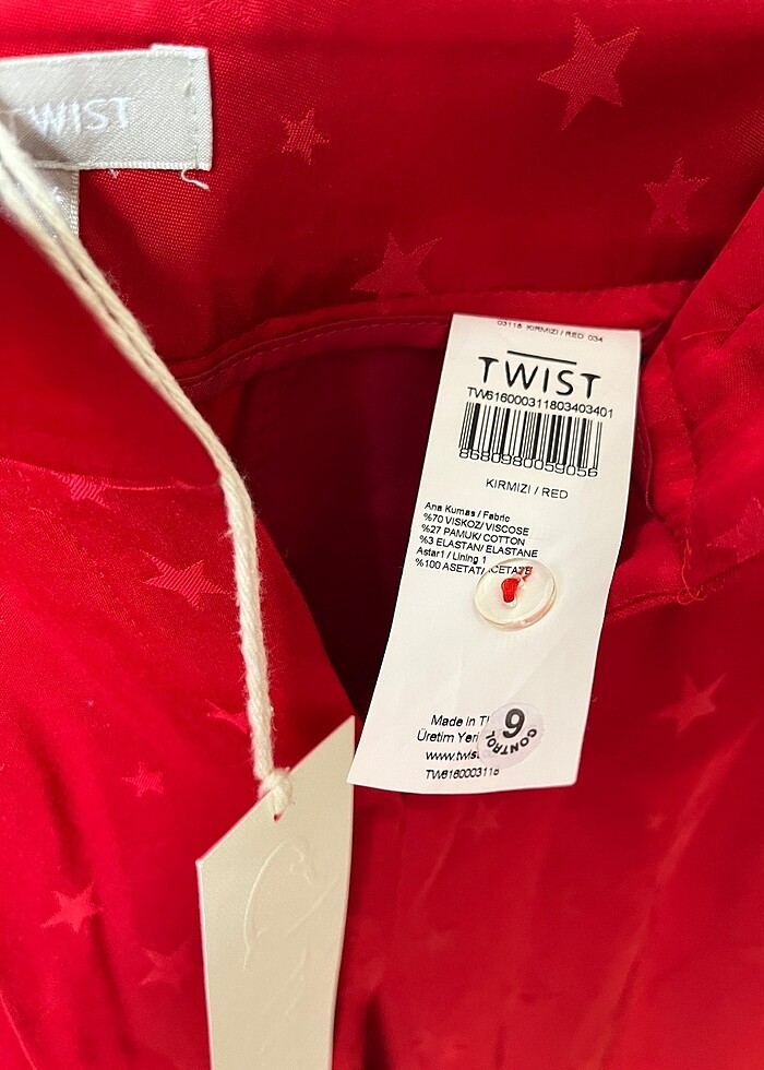 Twist pantolon pamuk saten yıldız detay 34 beden etiketli ürün - Görsel 4