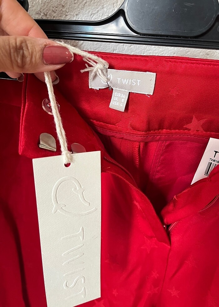 Twist pantolon pamuk saten yıldız detay 34 beden etiketli ürün - Görsel 3