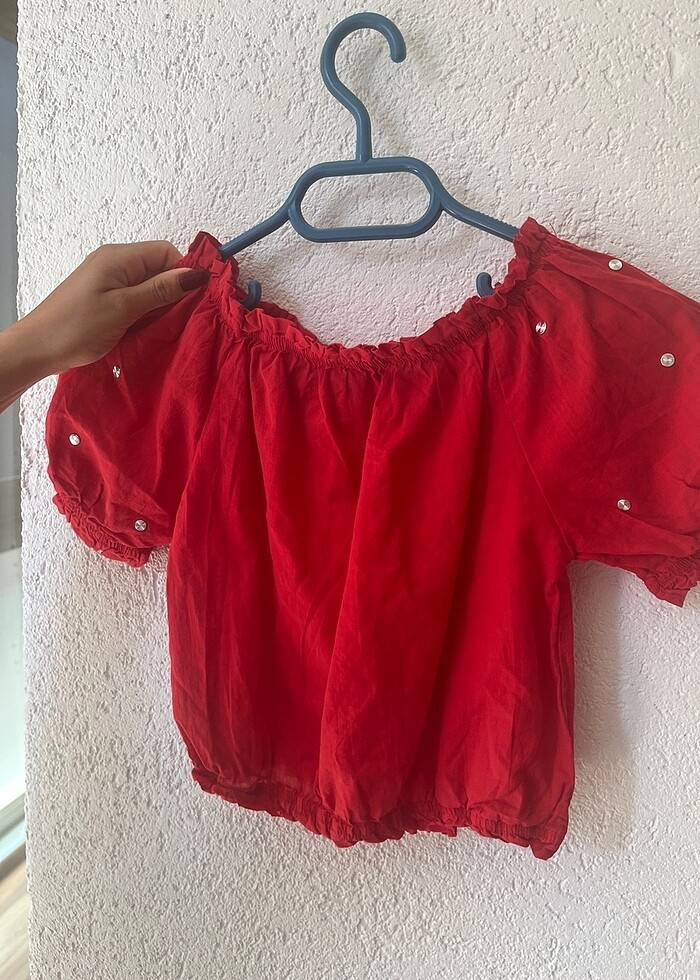 Üst bluz kız çocuk 10-11 yaş zara ince keten iç göstermez - Görsel 2