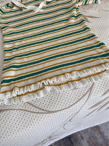 Çizgili yumuşak kumaş bluz - Görsel 4