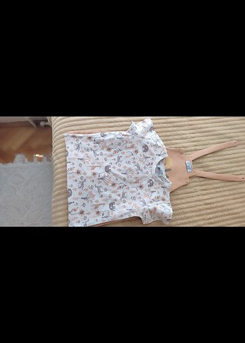 4 Yaş Beden Bebek Kısa Kollu Baskılı Tulum Seti