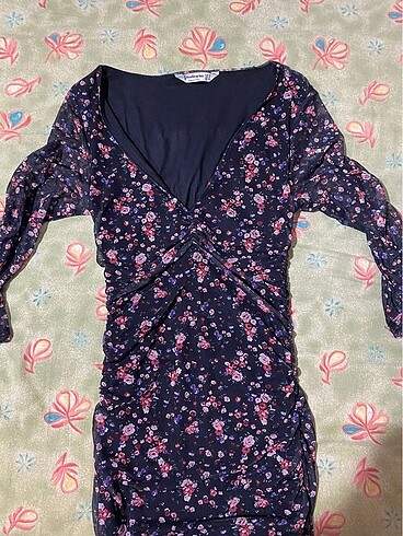 Stradivarius mini çiçekli elbise