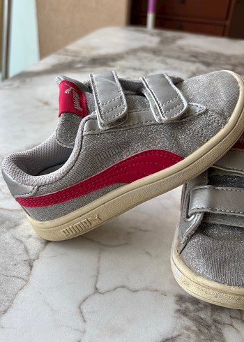 Puma Kız Çocuk Gri Puma Spor Ayakkabı Velcro