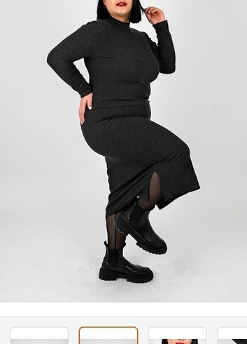 Trendyol & Milla Siyah uzun elbise triko