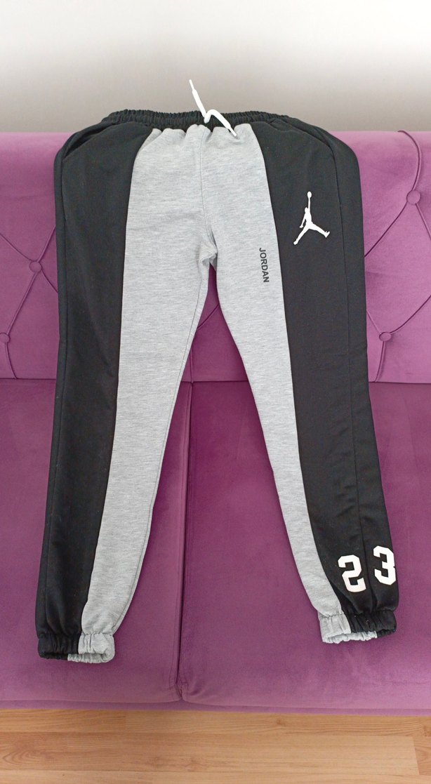 Jordan Erkek Gri Siyah Fermuarlı Eşofman Altı - Görsel 3