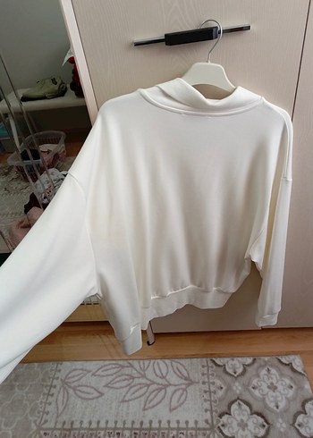 Fermuarlı Beyaz Kadın Gömlek - Görsel 4