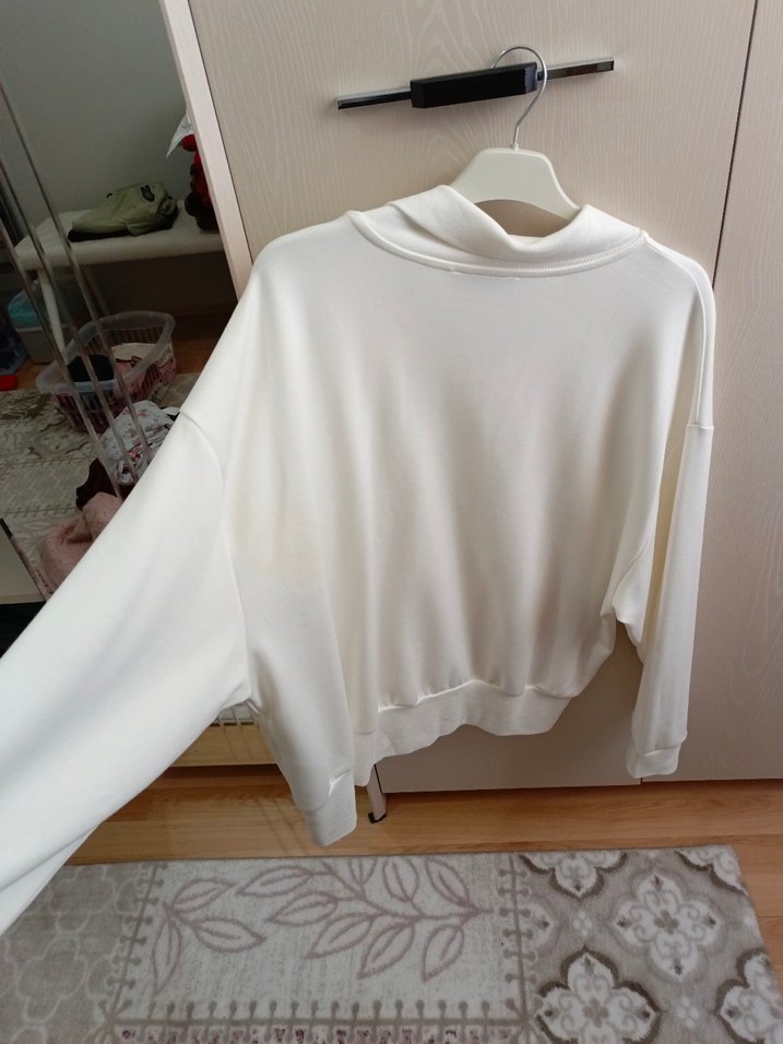 Fermuarlı Beyaz Kadın Gömlek - Görsel 4