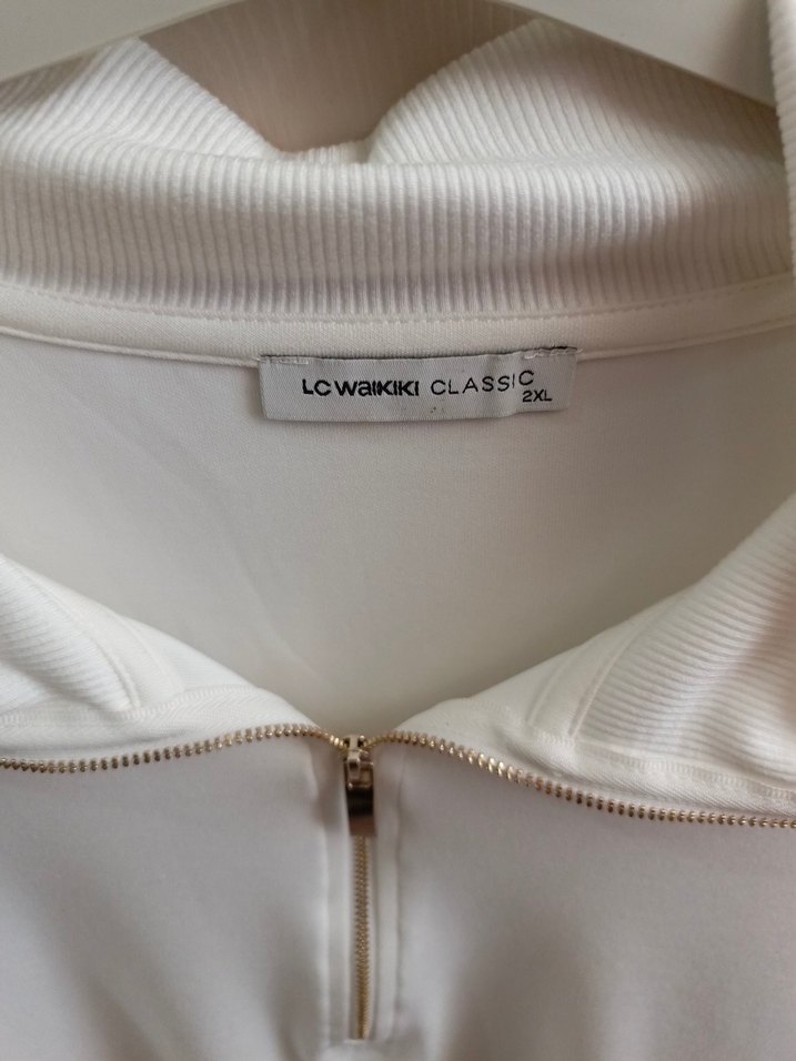 Fermuarlı Beyaz Kadın Gömlek - Görsel 3