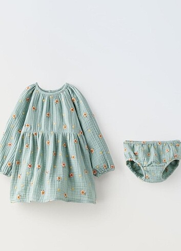 Zara kız bebek müslin elbise