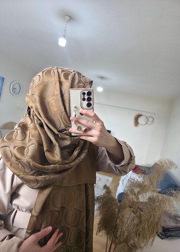 Kadın Kahverengi Parlak İpek Salaş Şal #İmannoor - Görsel 3