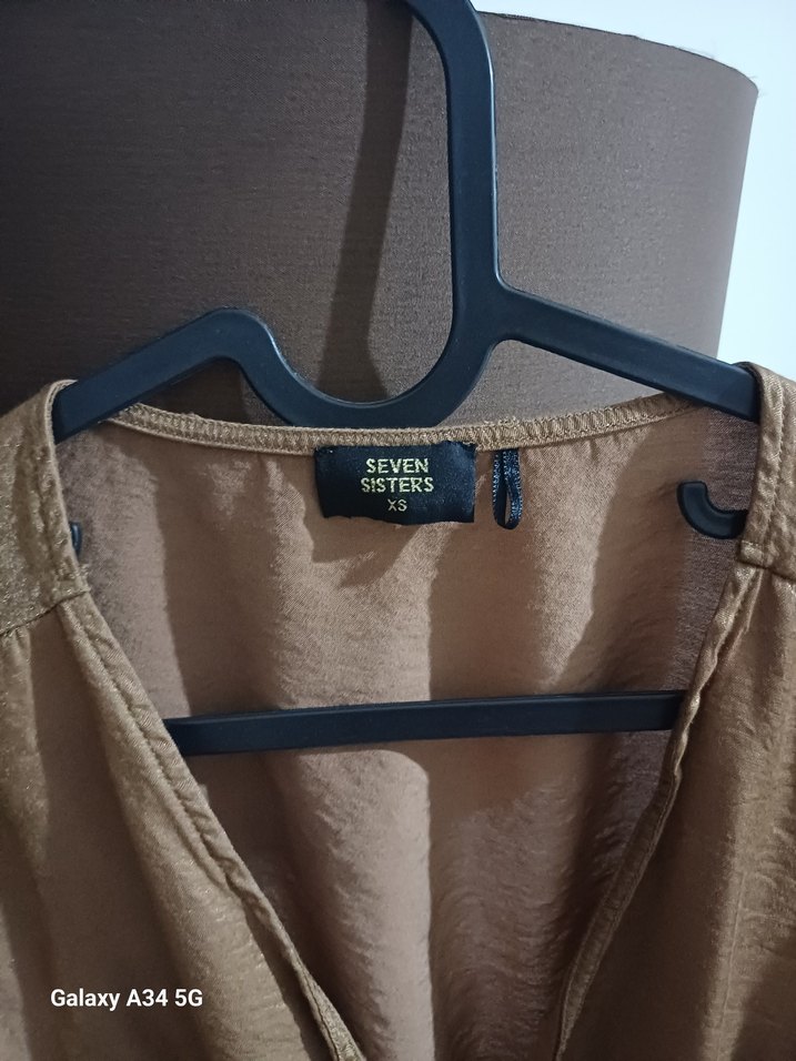 Kadın Kahverengi Uzun Kollu Salaş Elbise - Görsel 2