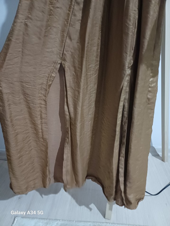 Kadın Kahverengi Uzun Kollu Salaş Elbise - Görsel 3