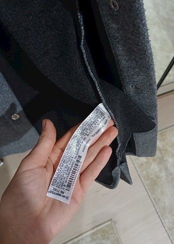 Gri Düğmeli Midi Kadın Kaban - Görsel 3