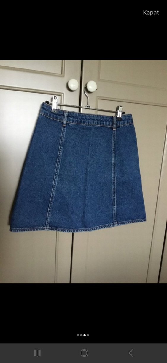 Düğmeli Kot Etek - Görsel 3