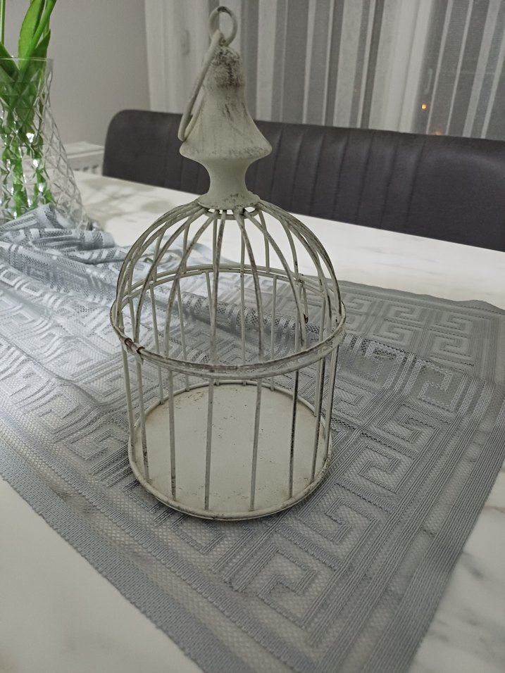 Beyaz Dekoratif Tel Kafes Mumluk - Görsel 4