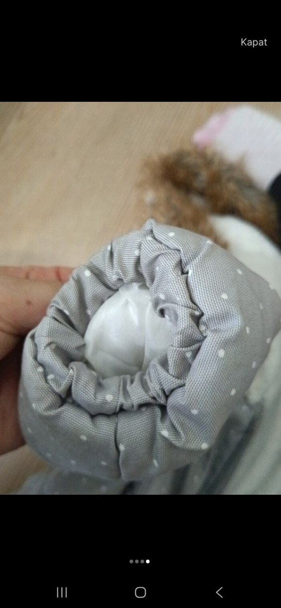 Kapüşonlu Gri Tüylü Bebek Tulumu - Görsel 4