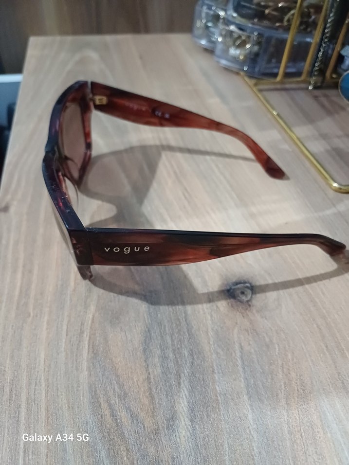 Kahverengi Kadın Şeffaf Güneş Gözlüğü - Görsel 2